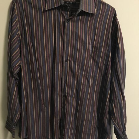 ROBERT TALBOTT MEN'S DRESS SHIRT, STRIPED, SZ L, EUC - Picture 3 of 6